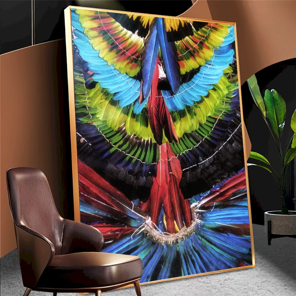 Quadro Cocar De Penas Colorido