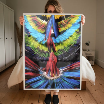 Quadro Cocar De Penas Colorido