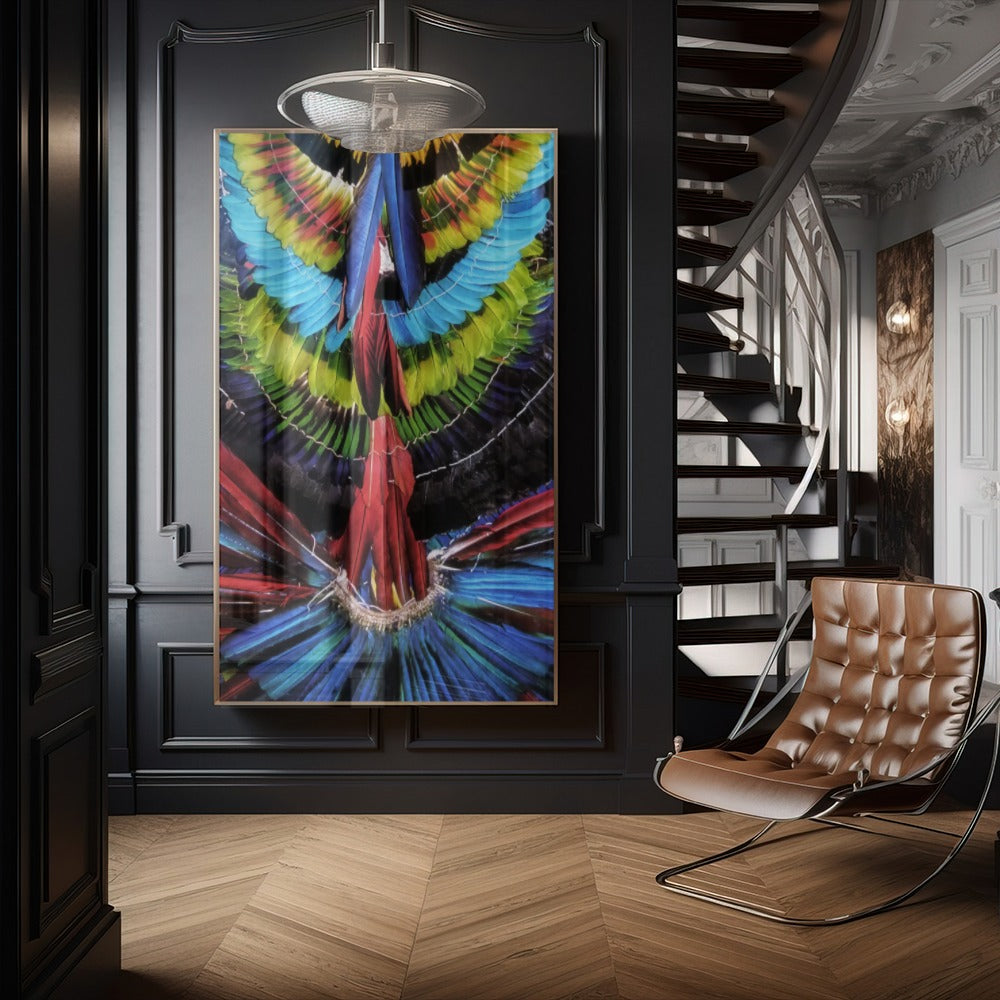 Quadro Cocar De Penas Colorido