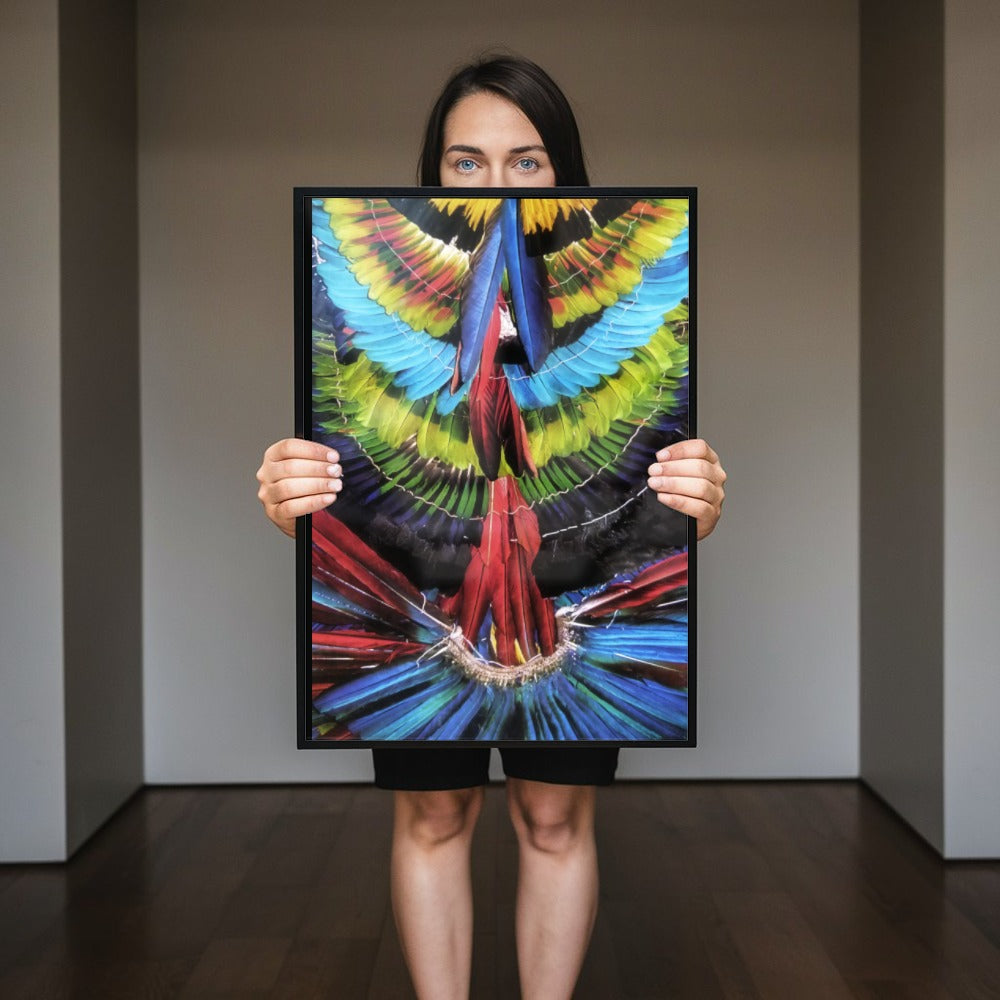 Quadro Cocar De Penas Colorido