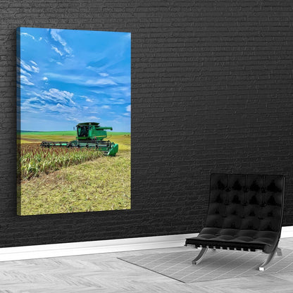 Quadro Colheita De Milheto Efeito Pintura