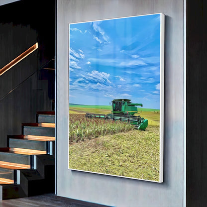 Quadro Colheita De Milheto Efeito Pintura