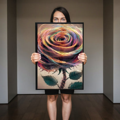 Quadro Rosa E Espinhos Estilo Pintura