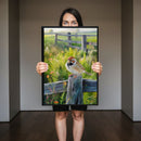 Quadro Passarinho Na Cerca Estilo Pintura