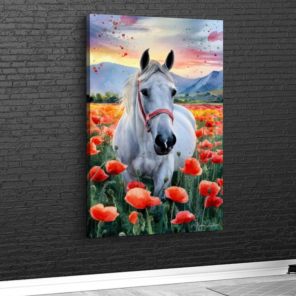 Quadro Cavalo No Campo Estilo Pintura