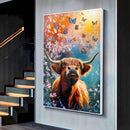 Quadro Boi E Borboletas