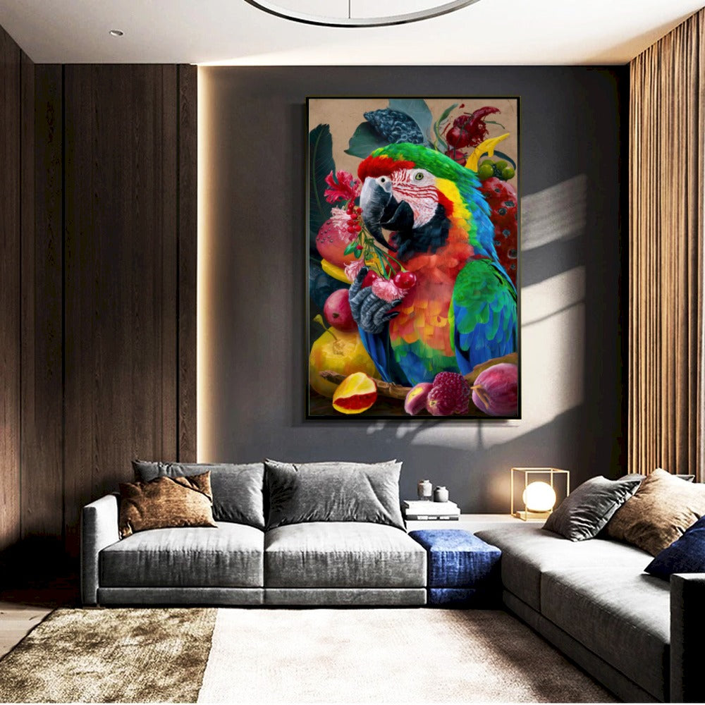 Quadro Arara Estilo Pintura Artistica