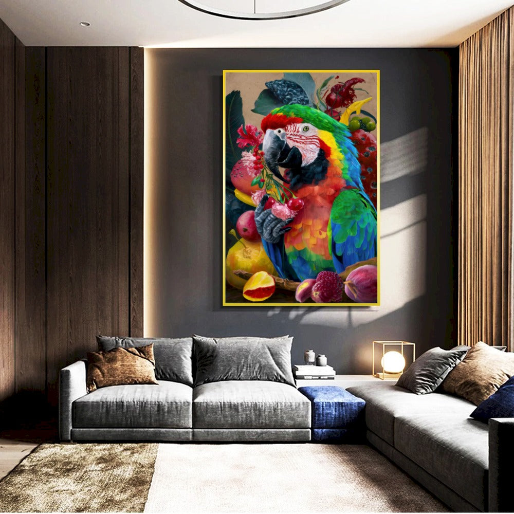 Quadro Arara Estilo Pintura Artistica