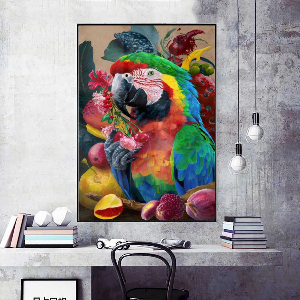 Quadro Arara Estilo Pintura Artistica