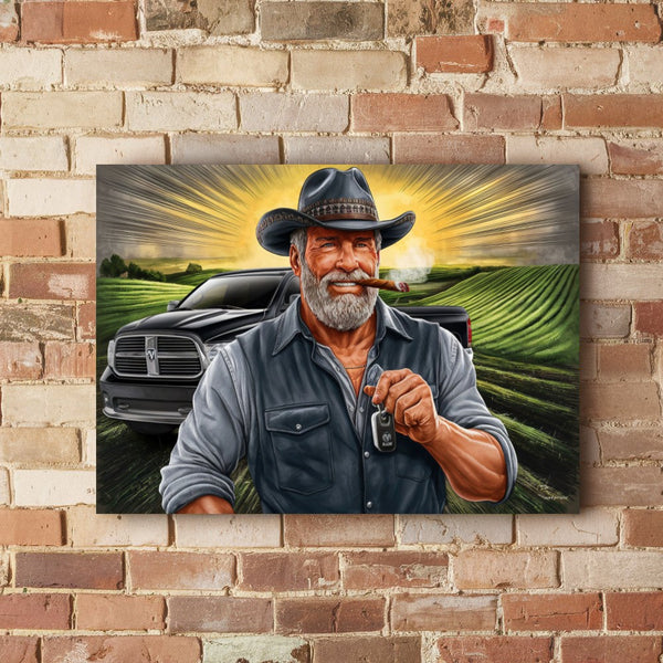 Quadro Fazendeiro Na Plantação De Dodge Ram