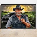 Quadro Fazendeiro Na Plantação De Dodge Ram