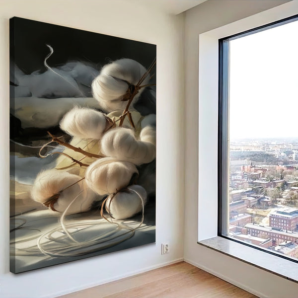 Quadro Pintura Capulho De Algodão