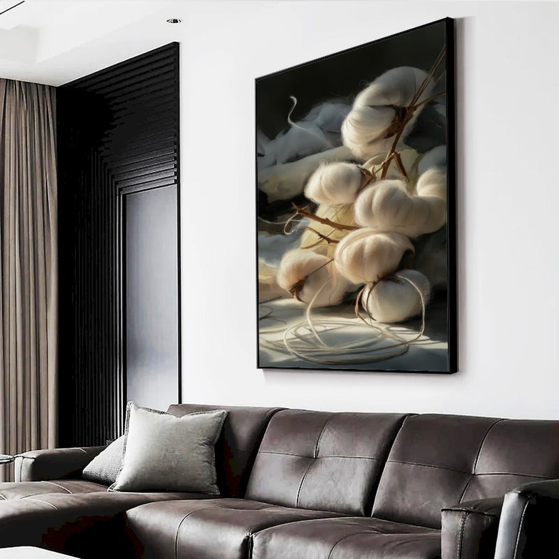 Quadro Pintura Capulho De Algodão