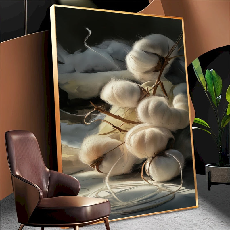 Quadro Pintura Capulho De Algodão