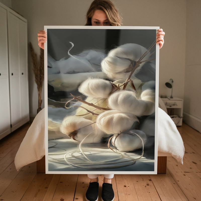 Quadro Pintura Capulho De Algodão