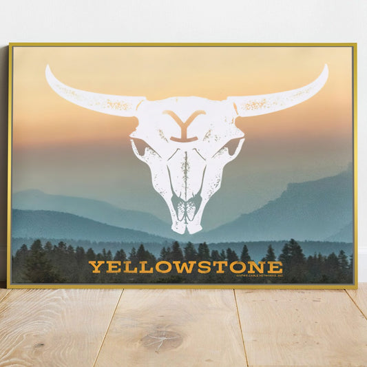 Quadro Cabeça De Gado Texana Yellowstone