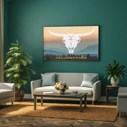 Quadro Cabeça De Gado Texana Yellowstone