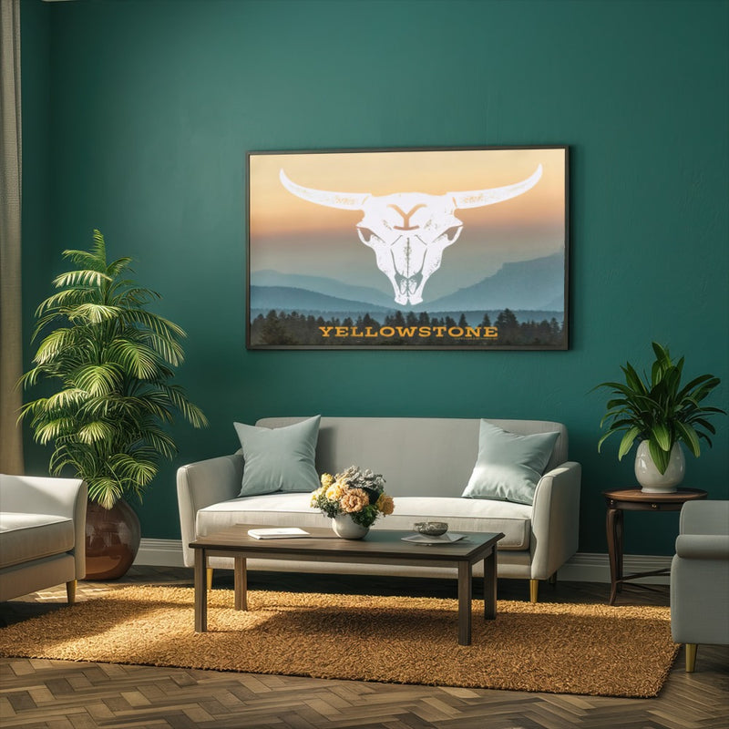 Quadro Cabeça De Gado Texana Yellowstone