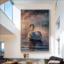 Quadro Cisne Branco Na Lagoa