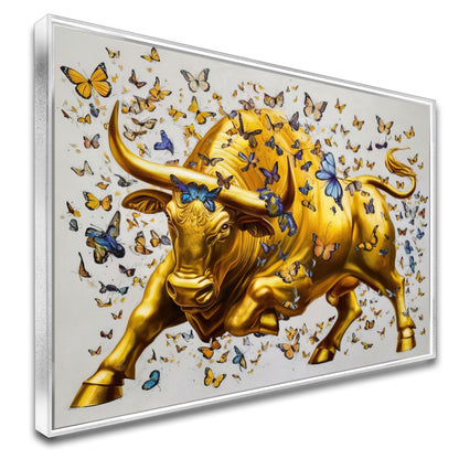 Quadro Touro E Borboletas