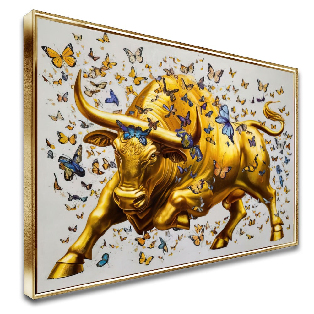 Quadro Touro E Borboletas