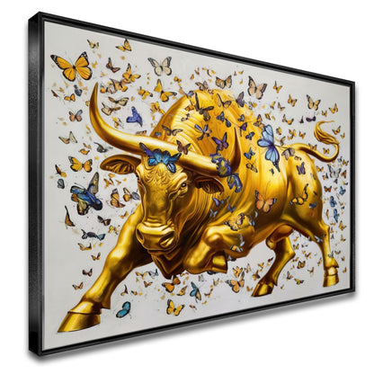 Quadro Touro E Borboletas