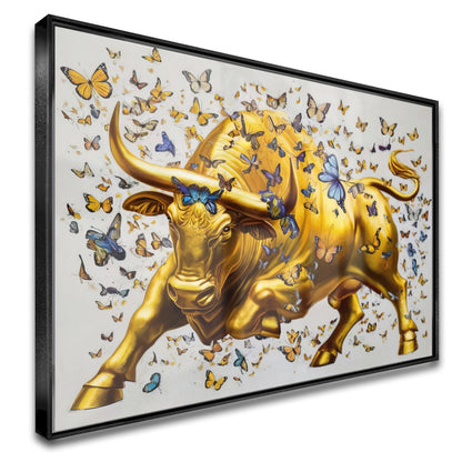 Quadro Touro E Borboletas
