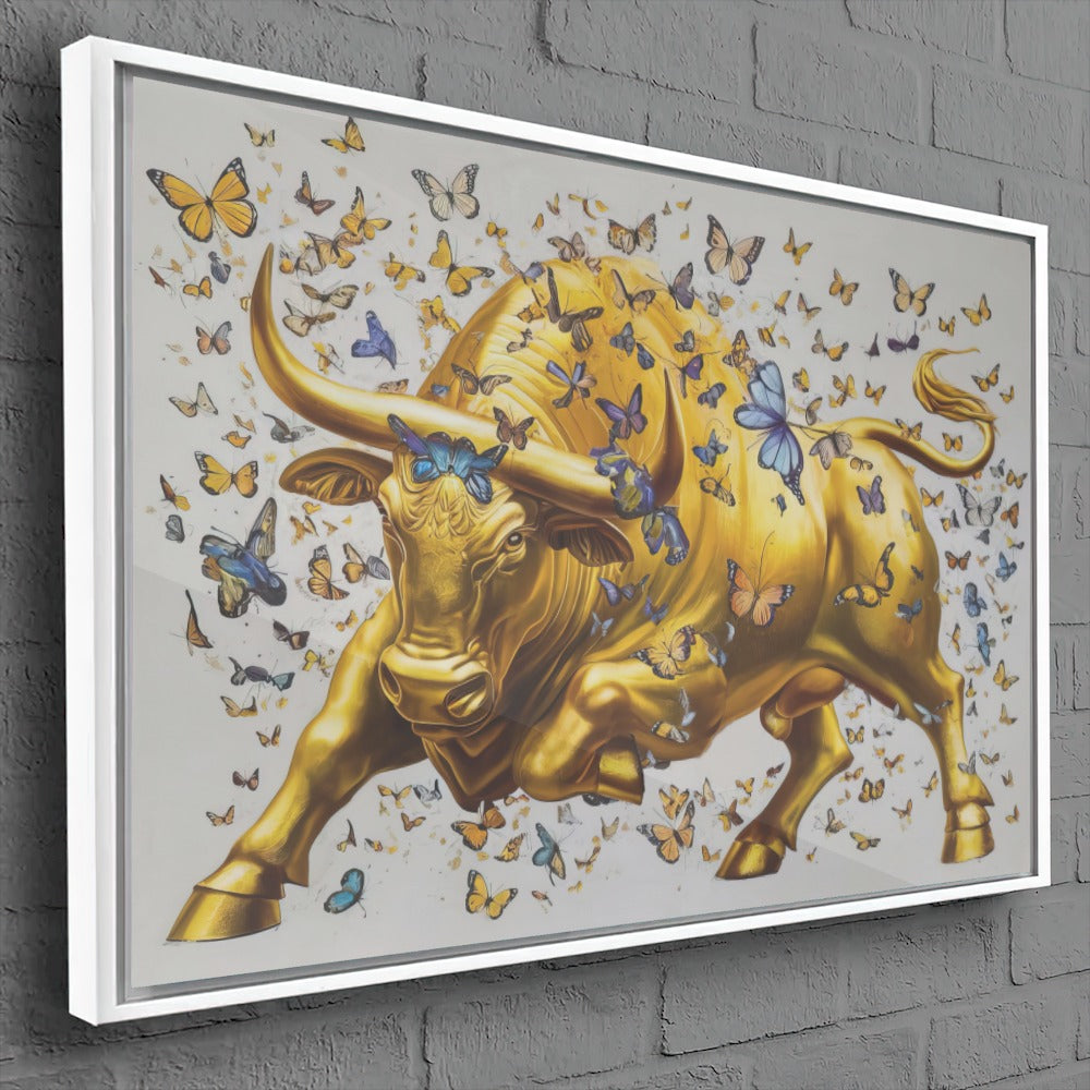Quadro Touro E Borboletas