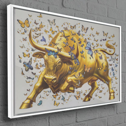Quadro Touro E Borboletas