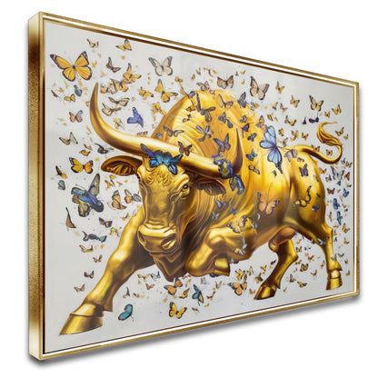 Quadro Touro E Borboletas