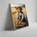 Quadro Menina Campo De Trigo Estilo Pintura
