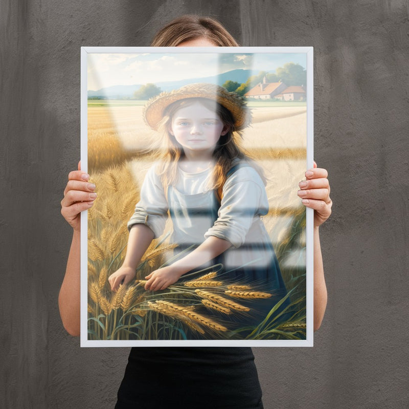 Quadro Menina Campo De Trigo Estilo Pintura