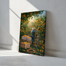 Quadro Camponês Colhendo Laranja