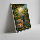Quadro Camponês Colhendo Laranja