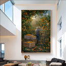 Quadro Camponês Colhendo Laranja