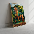 Quadro Cavalo Com Bandeira Do Brasil