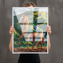 Quadro Cavalo Com Bandeira Do Brasil