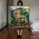 Quadro Cavalo Com Bandeira Do Brasil