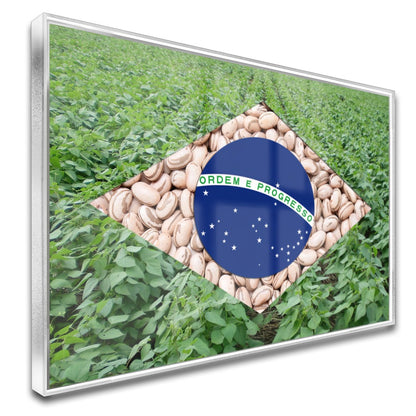 Quadro Bandeira Brasil Agro Feijão