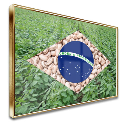 Quadro Bandeira Brasil Agro Feijão
