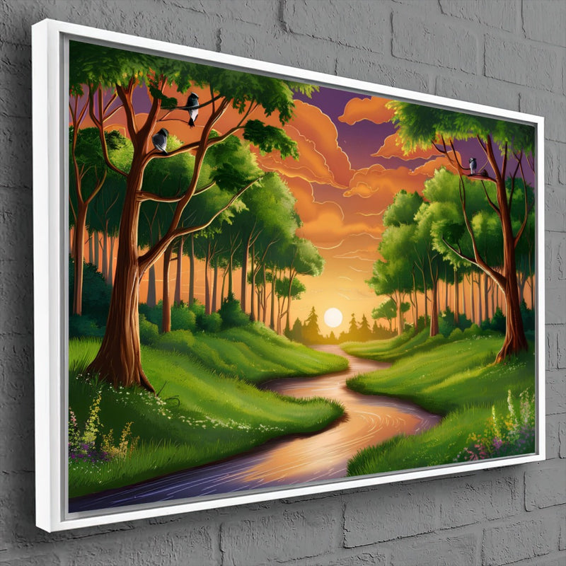 Quadro Paisagem Rural Estilo Desenho