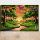 Quadro Paisagem Rural Estilo Desenho