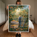 Quadro Camponês Colhendo Laranja