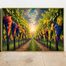Quadro Parreiral De Uvas Estilo Pintura