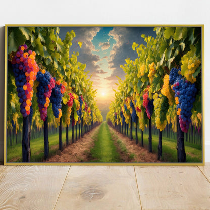 Quadro Parreiral De Uvas Estilo Pintura