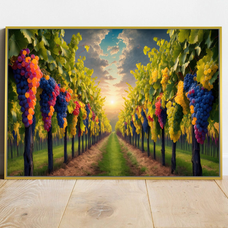 Quadro Parreiral De Uvas Estilo Pintura