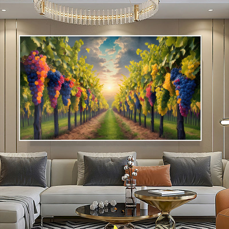Quadro Parreiral De Uvas Estilo Pintura