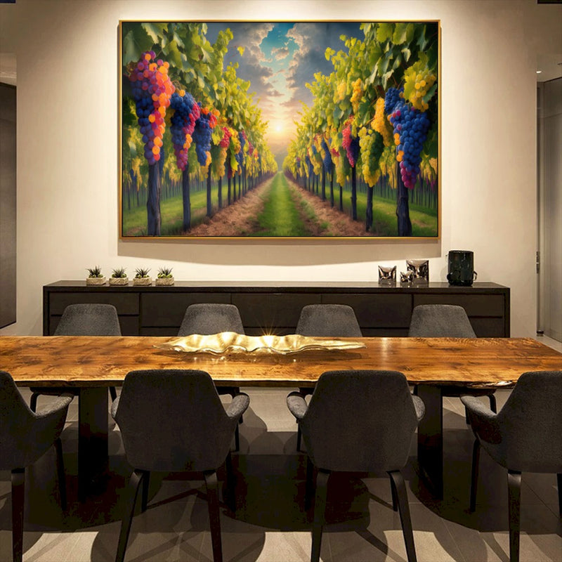 Quadro Parreiral De Uvas Estilo Pintura