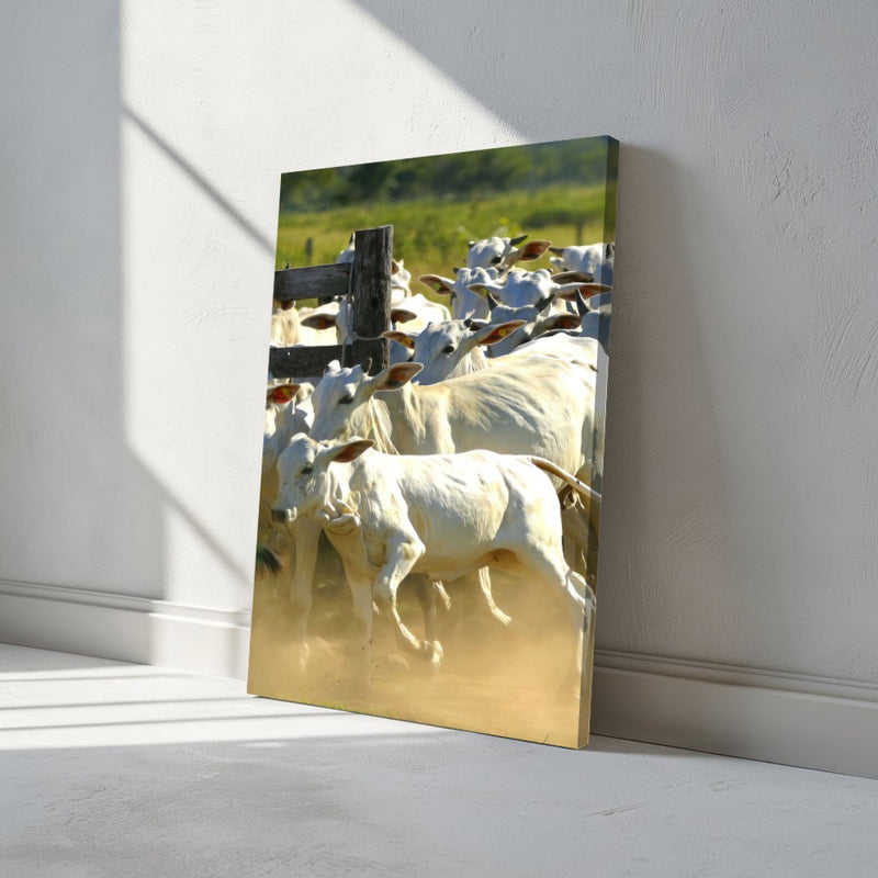Quadro Gado Nelore No Curral