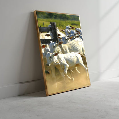 Quadro Gado Nelore No Curral